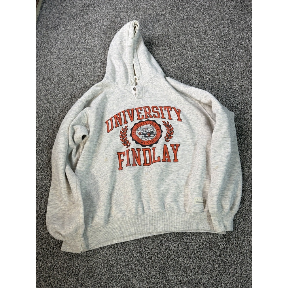 Vintage University Of Findlay Pullover Hoodie Men's Size XL Gray